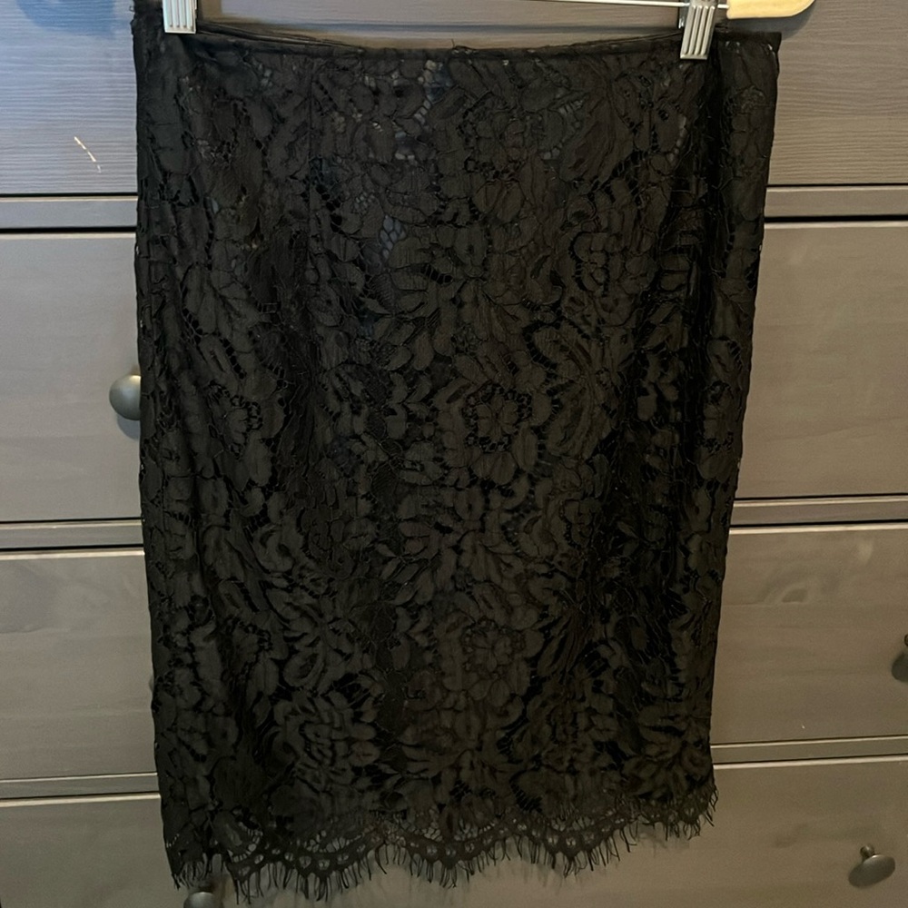 Beautiful knee length black lace skirt